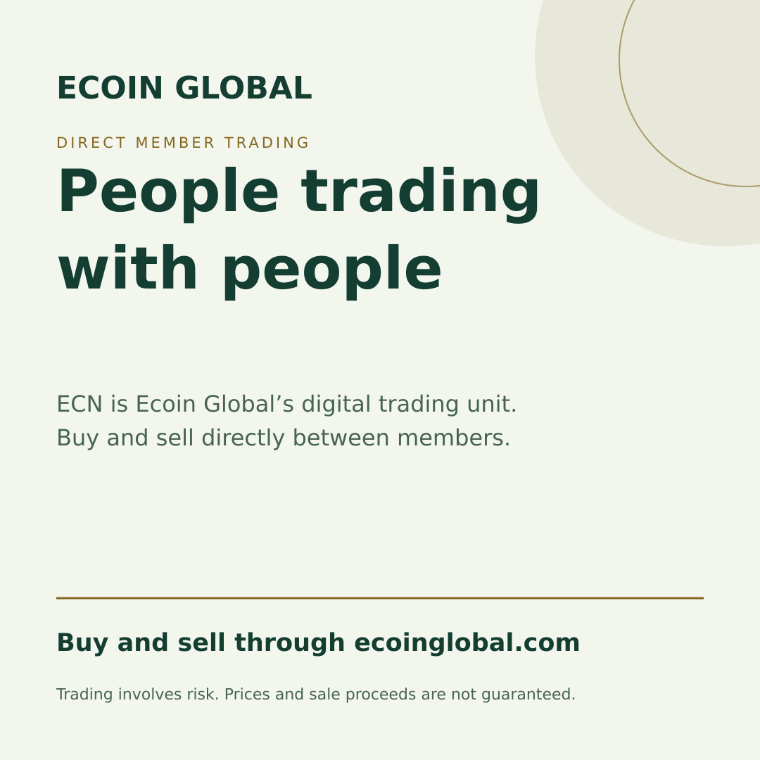 Direct member trading Ecoin Global promotional artwork